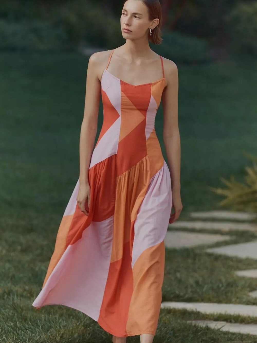 Anthropologie x Celandine Sleeveless Drop Waist Colorblock Maxi Dress XXS